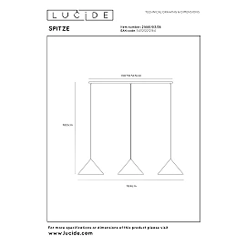 SPITZE Pendant light 3xE27 40W Grey (Lucide)