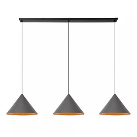 SPITZE Pendant light 3xE27 40W Grey (Lucide)