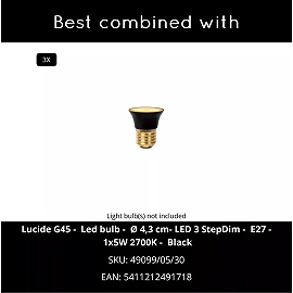 Piekarama lampa SPITZE Ø68 cm 3xE27 40W pelēka (Lucide)
