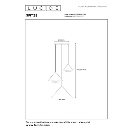 Piekarama lampa SPITZE Ø68 cm 3xE27 40W pelēka (Lucide)