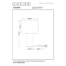TACHINA galda lampa 27x27 cm 1xE27 dabīga (Lucide)