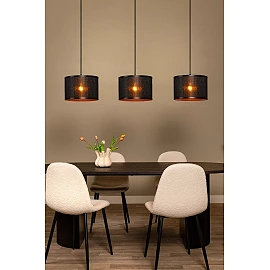 TAGALOG piekaramā lampa Ø40 cm 3 x E27 bambuss/melna (Lucide)