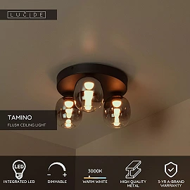 TAMINO ceiling light LED 5.6 W 3000K black (Lucide)