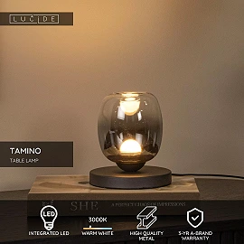 TAMINO table lamp Ø15 cm LED 6 W 3000K black (Lucide)