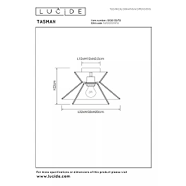 TASMAN Flush ceiling light Ø32 cm E27 natural (Lucide)