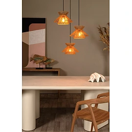 TASMAN Pendant light 3xE27 natural (Lucide)