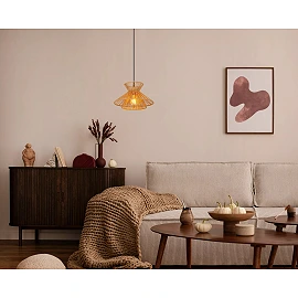 TASMAN Pendant light 1xE27 natural (Lucide)