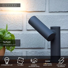 TATUM Garden spotlight 1x5W Integrated LED IP65 Anthracite (Lucide)