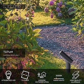 TATUM Garden spotlight 1x4.5W Integrated LED IP65 Anthracite (Lucide)