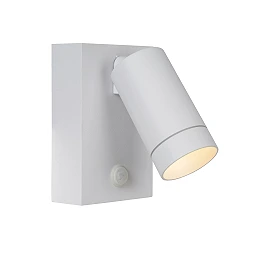 TAYLOR outdoor wall spotlight 1xGU10, IP54, motion sensor, White (Lucide)