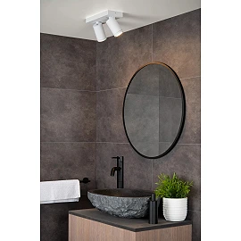 TAYLOR bathroom ceiling spotlight 2xGU10, IP44, White (Lucide)