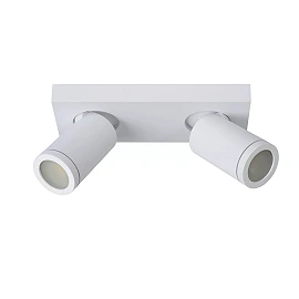 TAYLOR bathroom ceiling spotlight 2xGU10, IP44, White (Lucide)