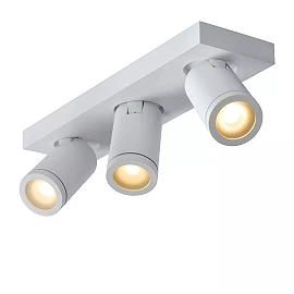 TAYLOR bathroom ceiling spotlight 3xGU10, IP44, White (Lucide)