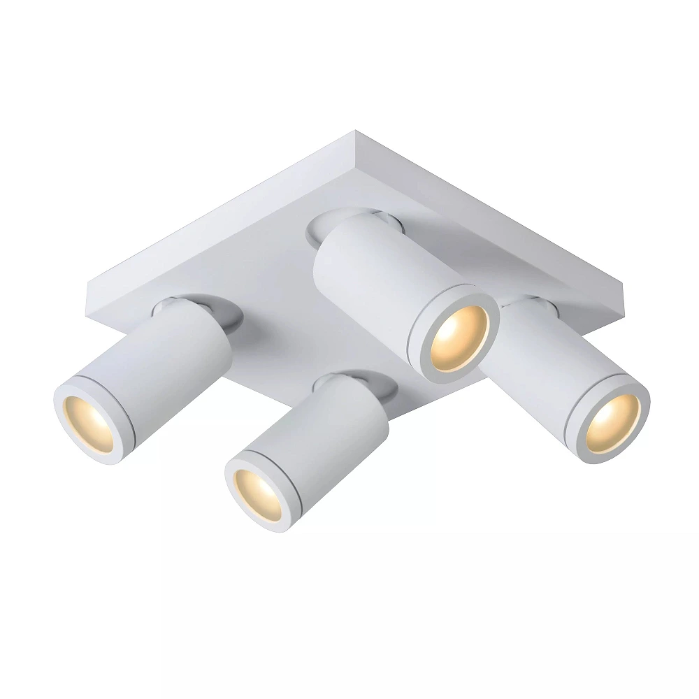 TAYLOR bathroom ceiling spotlight 4xGU10, IP44, White (Lucide)