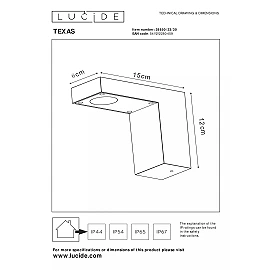 TEXAS LED outdoor wall spotlight 1 x 7 W 3000K anthracite (Lucide)