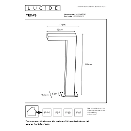 TEXAS bollard light LED 1x7W 3000K anthracite (Lucide)