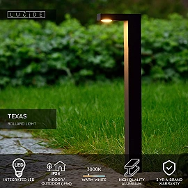 TEXAS bollard light LED 1x7W 3000K anthracite (Lucide)