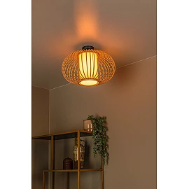 THULINE griestu lampa Ø45 cm 1xE27 5 W gaiša koka (Lucide)