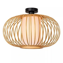 THULINE griestu lampa Ø45 cm 1xE27 5 W gaiša koka (Lucide)