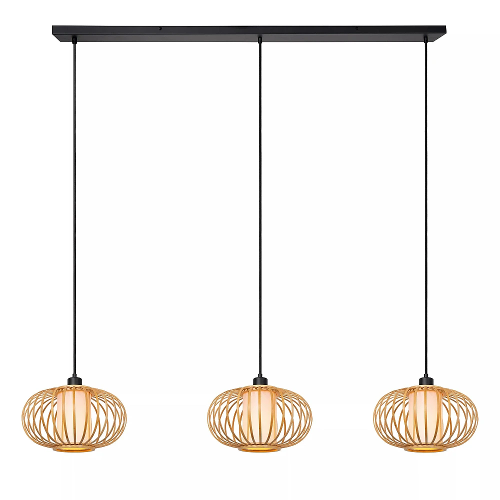 THULINE piekaramā lampa 3xE27 5 W gaiša koka modelis 03 (Lucide)