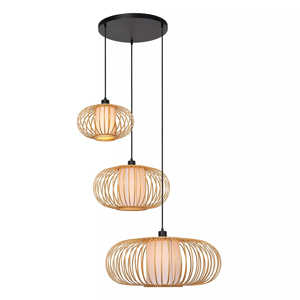THULINE piekaramā lampa 3xE27 5 W gaiša koka modelis 13 (Lucide)