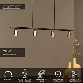 TIANA pendant light 4xGU10 champagne (Lucide)
