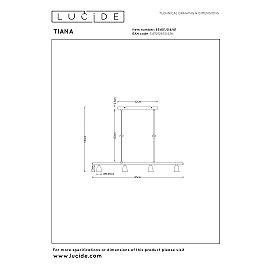 TIANA pendant light 4xGU10 taupe (Lucide)