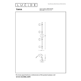 TIANA ceiling spotlight 4xGU10 champagne (Lucide)
