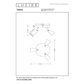 TIANA ceiling spotlight 3xGU10 taupe (Lucide)
