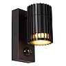 TIMBALA outdoor wall spotlight with PIR motion and day/night sensors, 1 × GU10, max. 7 W, black (Lucide)