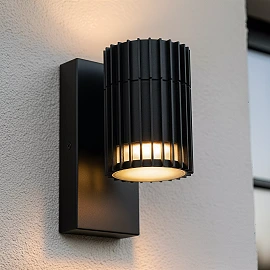 TIMBALA outdoor wall spotlight 1xGU10 black (Lucide)