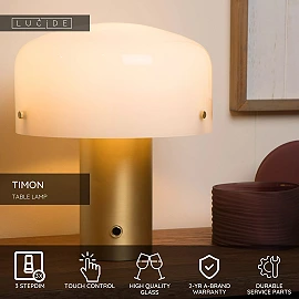 TIMON table lamp 1 x 25 W E27 matt gold / brass (Lucide)