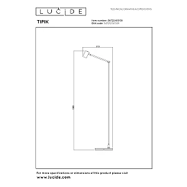 TIPIK rechargeable LED floor lamp 3 W 2700 K black (Lucide)