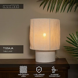 TISSAJA Table lamp Ø20 cm 1xE14 White (Lucide)