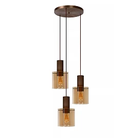 TOLEDO pendant light 3xE27 Amber cluster (Lucide)