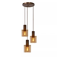 TOLEDO pendant light 3xE27 Amber cluster (Lucide)