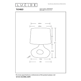 TOMEO galda lampa 1xE14 40 W balta (Lucide)