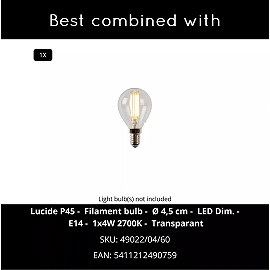 TOMEO galda lampa 1xE14 40 W balta (Lucide)