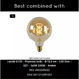 TONDO floor lamp Ø38 cm 1xE27 60 W matt gold / brass (Lucide)