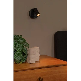 TONI rechargeable wall spotlight LED 2W CCT with sensor Black (Lucide)