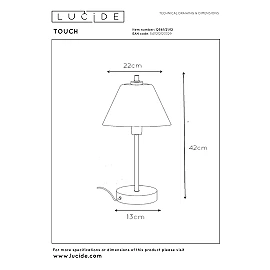 TOUCH Table lamp Ø22 cm E14 satin chrome (Lucide)
