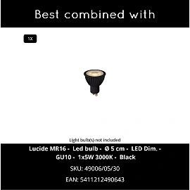 TRACK FLORIS track pendant 1xGU10 Black (Lucide)