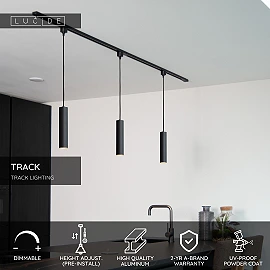 TRACK FLORIS track pendant 1xGU10 Black (Lucide)