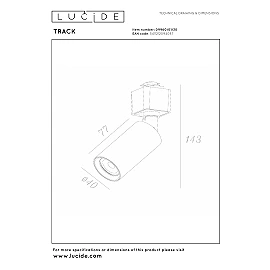 TRACK RITMO track spot 1xGU10 (MR11) Black (Lucide)