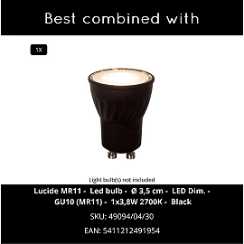 TRACK GRADO track spot 1xGU10 (MR11) Black (Lucide)