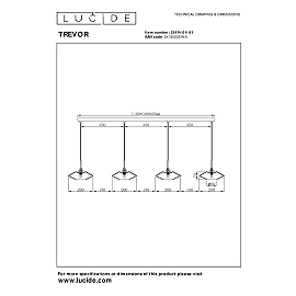 TREVOR Piekaramā lampa 4x40W G9 opāla (Lucide)