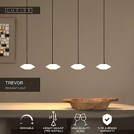 TREVOR Piekaramā lampa 4x40W G9 opāla (Lucide)