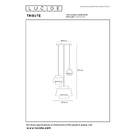 TRIBUTE pendant light Ø 76 cm 3xE27 Cream high ceiling (Lucide)