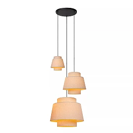 TRIBUTE pendant light Ø 76 cm 3xE27 Cream high ceiling (Lucide)