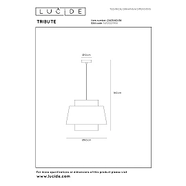 TRIBUTE pendant light Ø 60 cm 1xE27 Cream (Lucide)
